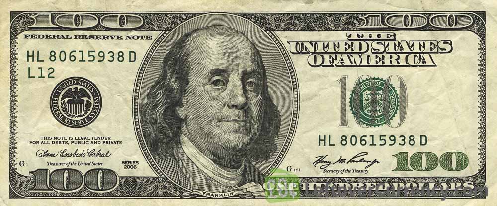 100 American Dollars banknote series 1996