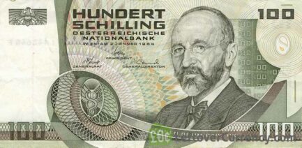 100 Austrian Schilling banknote (Eugen Bohm Ritter von Bawerk)