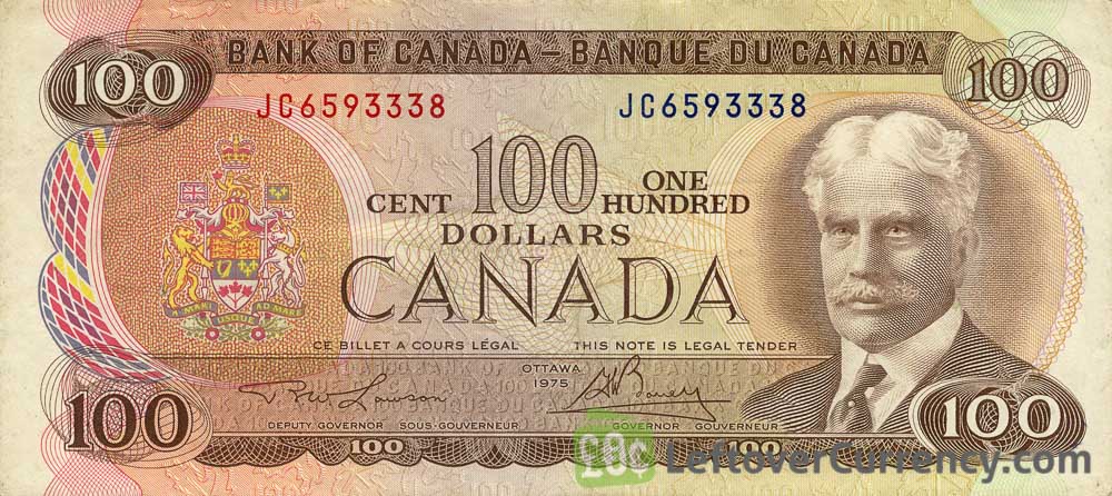 100 Canadian Dollars banknote (Lunenburg Scenes of Canada)