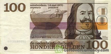 100 Dutch Guilders banknote (Michiel de Ruyter 1970)