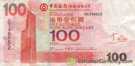 100 Hong Kong Dollars banknote (Bank of China 2003 issue)