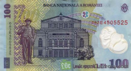 100 Romanian Lei banknote (Luca Caragiale)