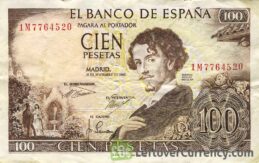 100 Spanish Pesetas banknote (Gustavo Adolfo Becquer)