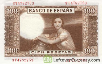 100 Spanish Pesetas banknote (Juan Romero de Torres)