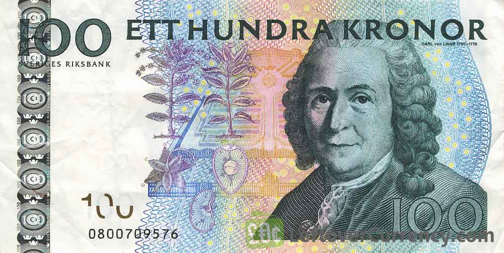 100 Swedish Kronor banknote (Carl von Linne)