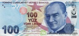 100 Turkish Lira banknote (9th emission group 2009)