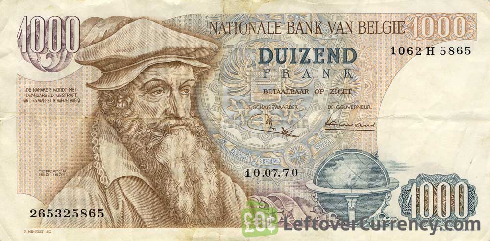 1000 Belgian Francs banknote (Mercator)