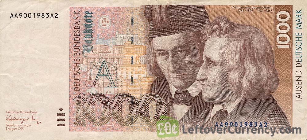 1000 Deutsche Marks banknote (Brothers Grimm)