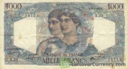 1000 French Francs banknote (Minerva et Hercules)