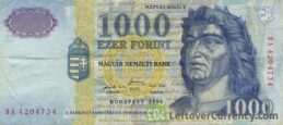 1000 Hungarian Forints banknote (King Matyas 1998-1999 series)