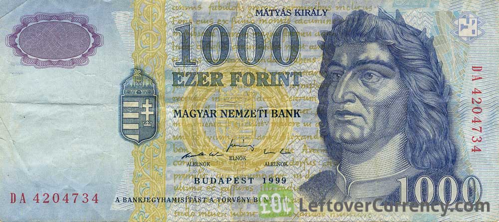 1000 Hungarian Forints banknote (King Matyas 1998-1999 series)