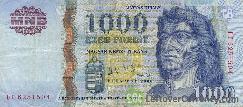 1000 Hungarian Forints banknote (King Matyas)