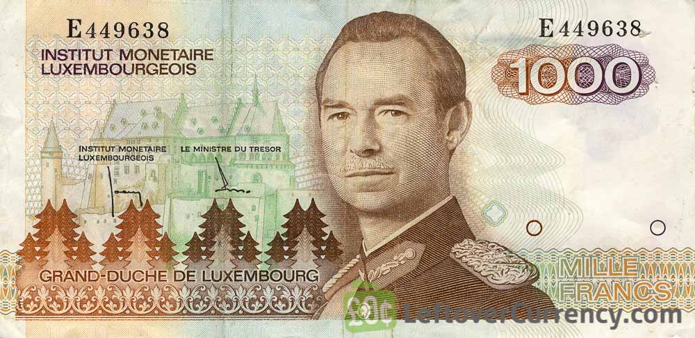 1000 Luxembourgish Francs banknote