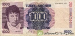 1000 Norwegian Kroner banknote (Christian Magnus Falsen)