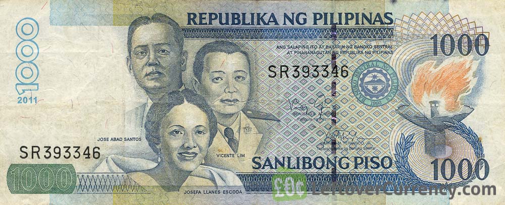 1000 Philippine Peso banknote (Santos Escoda Lim)
