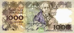 1000 Portuguese Escudos banknote (Teofilo Braga)