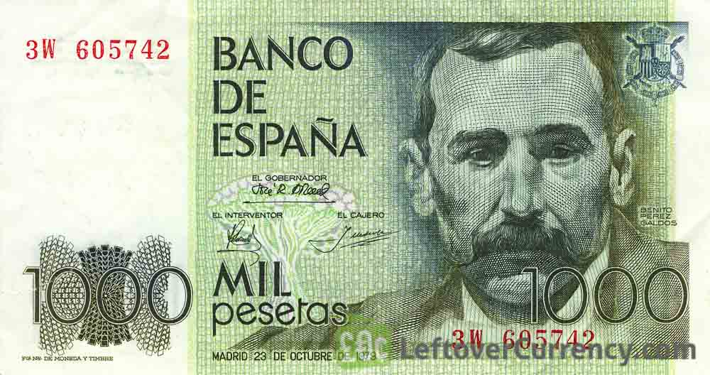 1000 Spanish Pesetas banknote (Benito Perez Galdos)