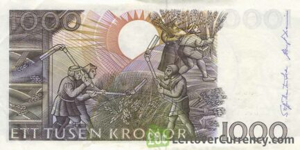 1000 Swedish Kronor banknote (Gustav Vasa issue 1989)