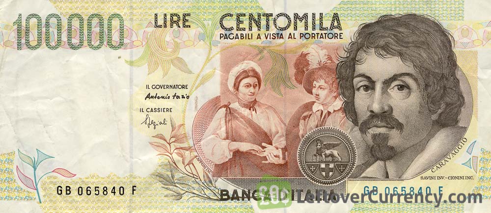 Italian Lire Caravaggio Exchange Yours For Cash Today