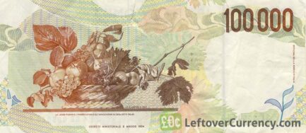 100000 Italian Lire banknote (Caravaggio)
