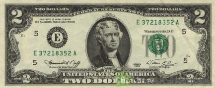 2 American Dollars banknote