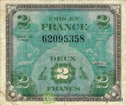 2 French Francs banknote (Allied Military Currency 1944)