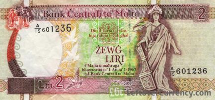 2 Maltese Lira banknote