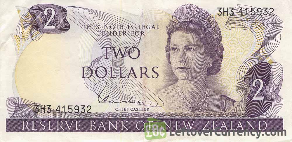2 New Zealand Dollars banknote series 1967