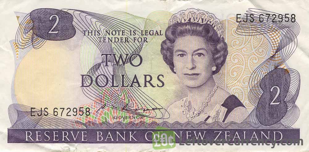 2 New Zealand Dollars banknote series 1981