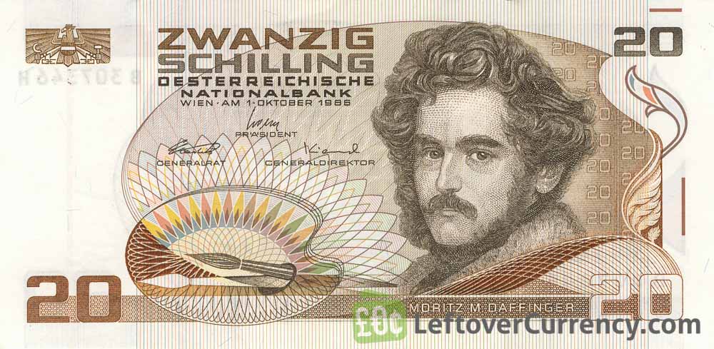 20 Austrian Schilling banknote (Moritz Daffinger)