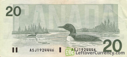 20 Canadian Dollars banknote series 1993 Birds of Canada