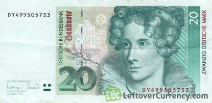 20 Deutsche Marks banknote (Annette Von Droste-Hulshoff)