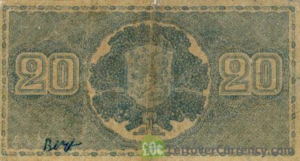 20 Finnish Markkaa banknote (1922)