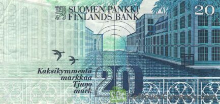 20 Finnish Markkaa banknote (Vaino Linna)