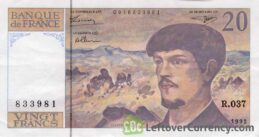 20 French Francs banknote (Claude Debussy)