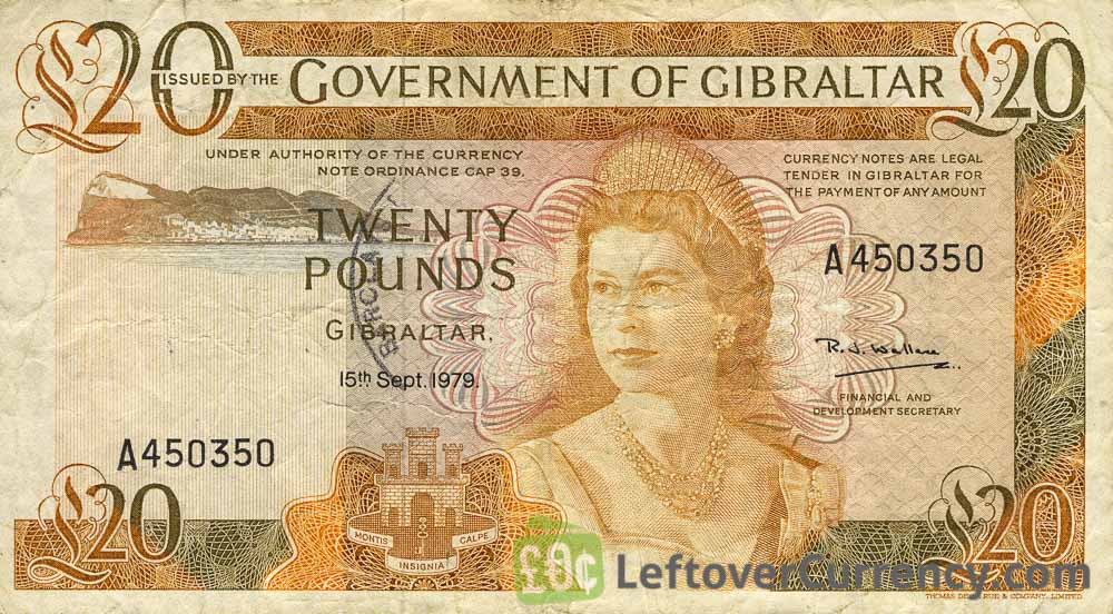 20 Gibraltar Pounds banknote (Governor's house)