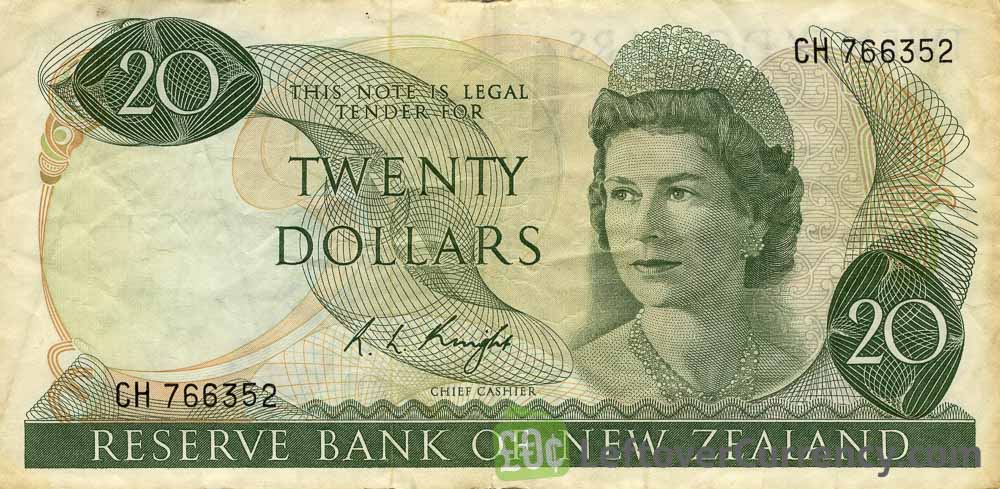 20 New Zealand Dollars banknote series 1967