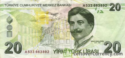 20 Turkish Lira banknote (9th emission group 2009)