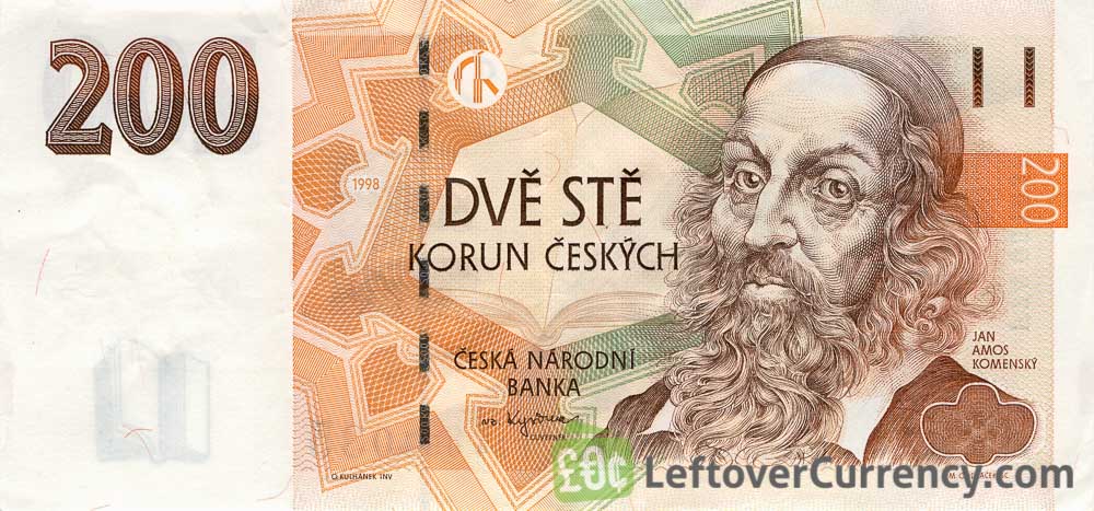 200 Czech Koruna banknote series 1998