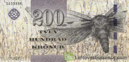 200 Faroese Kronur banknote (Ghost moth)