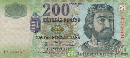 200 Hungarian Forints banknote (King Robert Karoly)