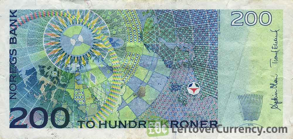 Norwegian Banknote Norway 100 X 2 Total 200 Kroner Banknotes Gokstad ship Cir 