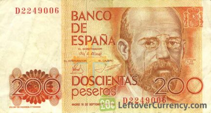 200 Spanish Pesetas banknote (Leopoldo Garcia-Alas)