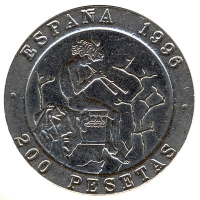 200 Spanish Pesetas coin