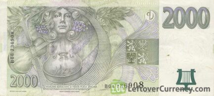 2000 Czech Koruna banknote series 1999