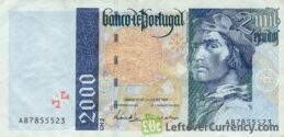 2000 Portuguese Escudos banknote (Bartholomeu Dias 1995)