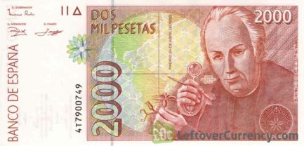 2000 Spanish Pesetas banknote (Jose Celistino Mutis)
