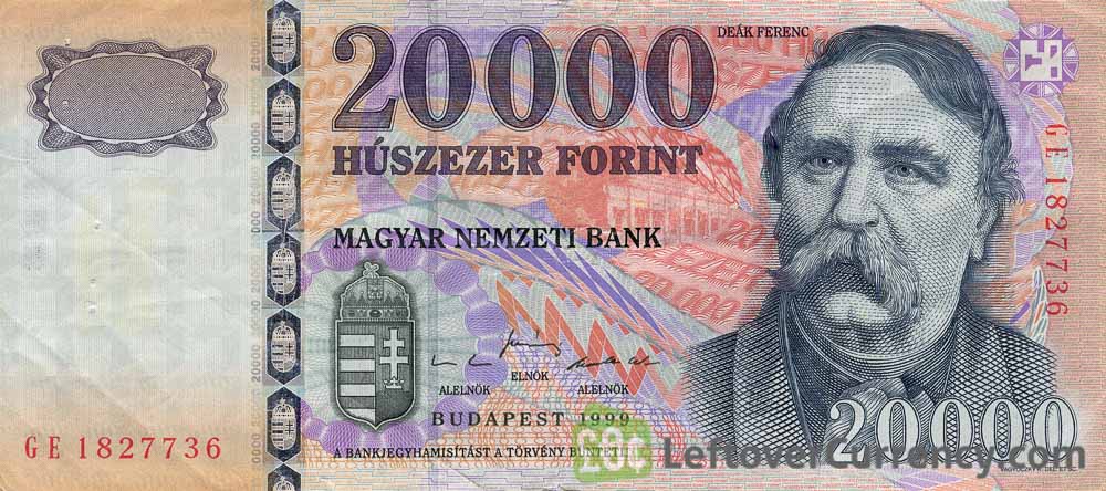 20000 Hungarian Forints banknote (Ferenc Deak)