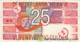 25 Dutch Guilders banknote (Roodborstje 1989)