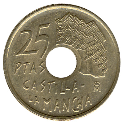 25 Spanish Pesetas coin